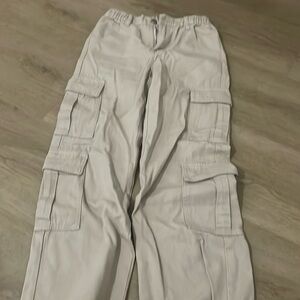 Beige/khaki cargo jeans 11-12yo